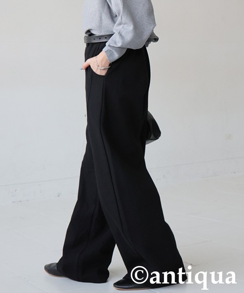 antiqua(アンティカ)の「起毛 ワイドパンツ(その他パンツ・レディース・ダークグレー/ブラック・ONESIZE)」の16枚目の写真