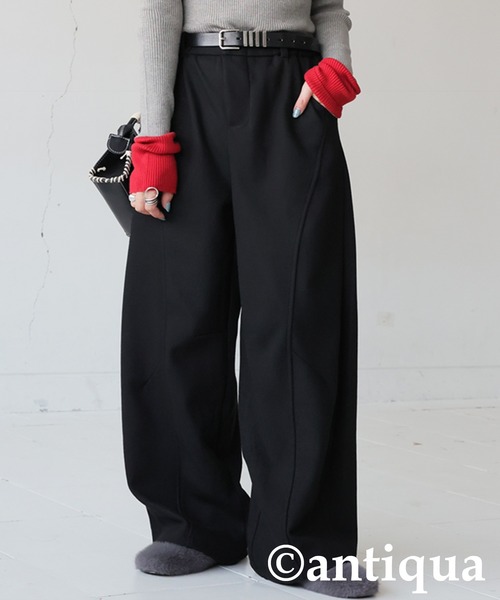 antiqua(アンティカ)の「起毛 ワイドパンツ(その他パンツ・レディース・ダークグレー/ブラック・ONESIZE)」の17枚目の写真