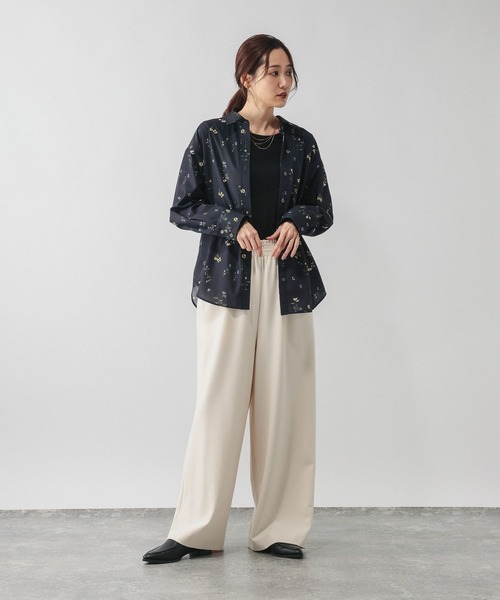 GLOBAL WORK(グローバルワーク)の「フラワープリントシャツ長袖/601188(シャツ/ブラウス・レディース・ダークネイビー/オフホワイト・LARGE/MEDIUM)」の9枚目の写真