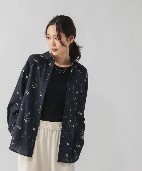 GLOBAL WORK(グローバルワーク)の「フラワープリントシャツ長袖/601188(シャツ/ブラウス・レディース・ダークネイビー/オフホワイト・LARGE/MEDIUM)」の11枚目の写真