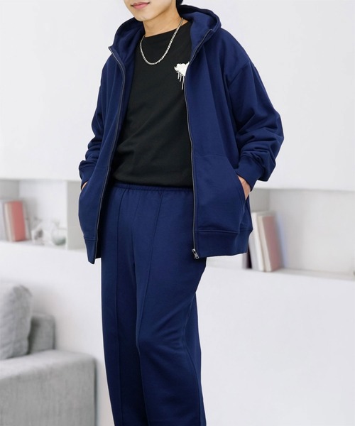 L'atelier（ラトリエ）の「裏毛 スウェット イージー トラックパンツ ドロスト（スウェットパンツ・メンズ・ブラック系その他/ブラック/ネイビー・M/L/LL）」の6枚目の写真