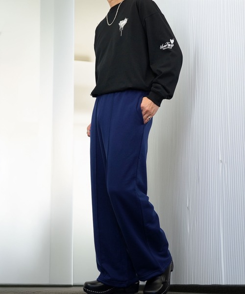 L'atelier（ラトリエ）の「裏毛 スウェット イージー トラックパンツ ドロスト（スウェットパンツ・メンズ・ブラック系その他/ブラック/ネイビー・M/L/LL）」の9枚目の写真