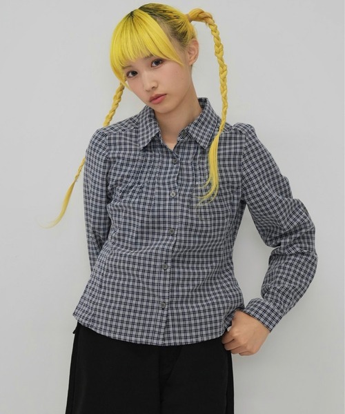 Enewd nina(エニュードニーナ)の「classic gingham shirt(シャツ/ブラウス・レディース・ネイビー/ブラック・FREE)」の2枚目の写真