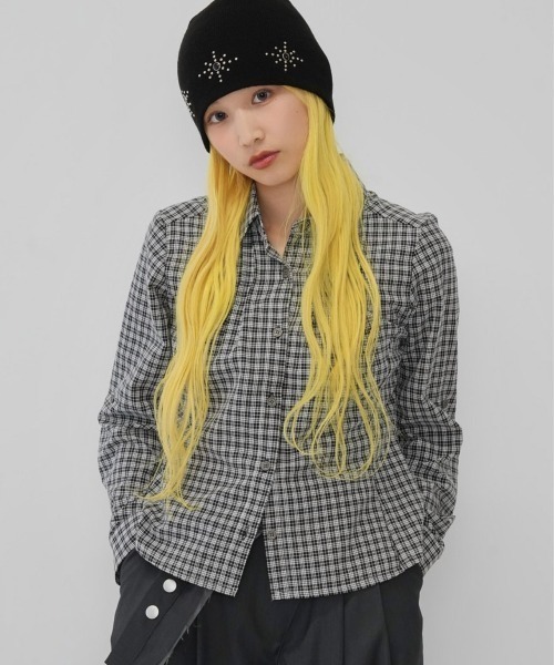 Enewd nina(エニュードニーナ)の「classic gingham shirt(シャツ/ブラウス・レディース・ネイビー/ブラック・FREE)」の1枚目の写真