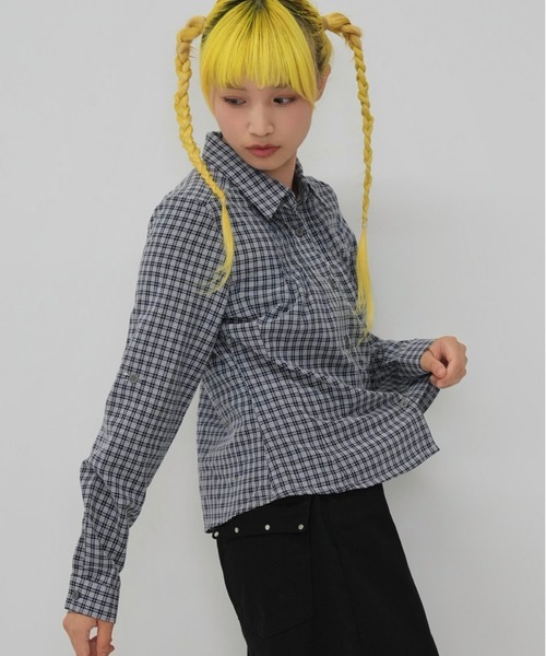 Enewd nina(エニュードニーナ)の「classic gingham shirt(シャツ/ブラウス・レディース・ネイビー/ブラック・FREE)」の5枚目の写真