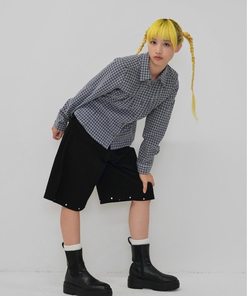 Enewd nina(エニュードニーナ)の「classic gingham shirt(シャツ/ブラウス・レディース・ネイビー/ブラック・FREE)」の11枚目の写真