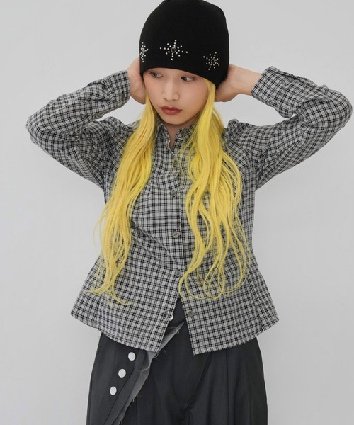 Enewd nina(エニュードニーナ)の「classic gingham shirt(シャツ/ブラウス・レディース・ネイビー/ブラック・FREE)」の4枚目の写真