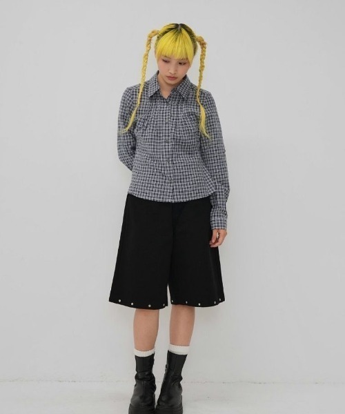 Enewd nina(エニュードニーナ)の「classic gingham shirt(シャツ/ブラウス・レディース・ネイビー/ブラック・FREE)」の9枚目の写真