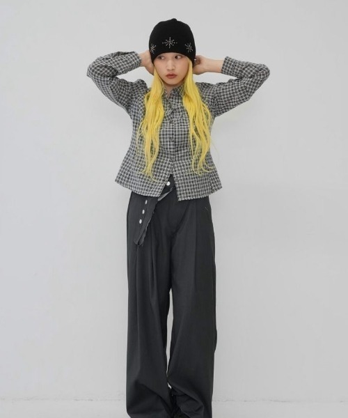 Enewd nina(エニュードニーナ)の「classic gingham shirt(シャツ/ブラウス・レディース・ネイビー/ブラック・FREE)」の13枚目の写真