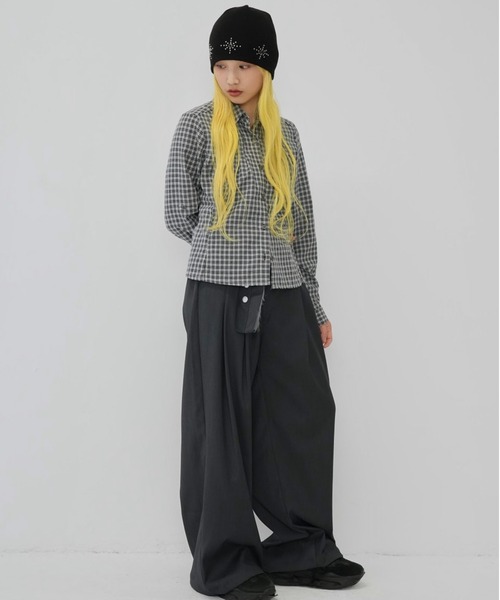 Enewd nina(エニュードニーナ)の「classic gingham shirt(シャツ/ブラウス・レディース・ネイビー/ブラック・FREE)」の14枚目の写真
