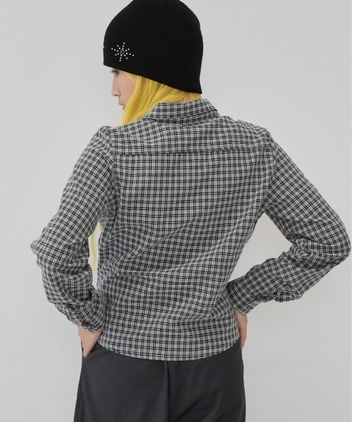 Enewd nina(エニュードニーナ)の「classic gingham shirt(シャツ/ブラウス・レディース・ネイビー/ブラック・FREE)」の8枚目の写真