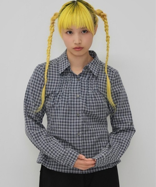 Enewd nina(エニュードニーナ)の「classic gingham shirt(シャツ/ブラウス・レディース・ネイビー/ブラック・FREE)」の3枚目の写真