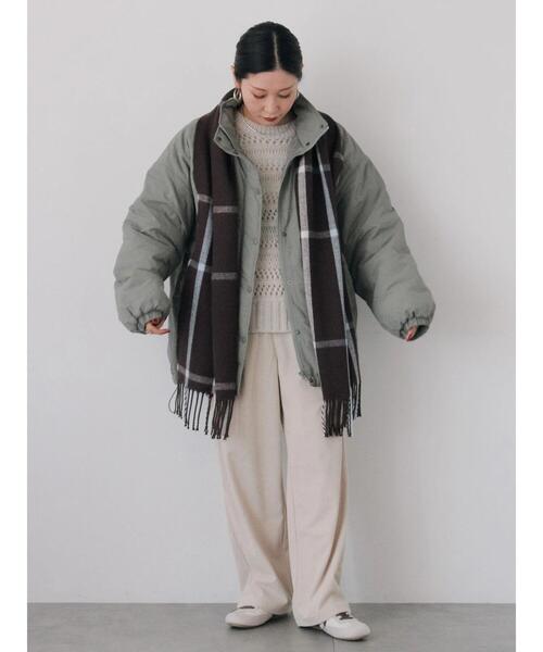 Samansa Mos2 blue（サマンサモスモスブルー）の「中綿モンスターコート（その他アウター・レディース・ベージュ/ブラック/カーキ・F）」の6枚目の写真