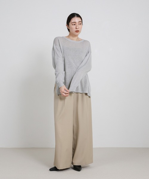 select MOCA（セレクトモカ）の「リネンブレンドシアールーズニット（ニット/セーター・レディース・ベージュ/ライトグレー/ブラウン/グレイッシュベージュ/ブラック・FREE）」の7枚目の写真