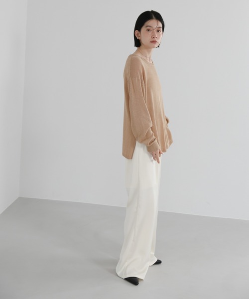 select MOCA（セレクトモカ）の「リネンブレンドシアールーズニット（ニット/セーター・レディース・ベージュ/ライトグレー/ブラウン/グレイッシュベージュ/ブラック・FREE）」の18枚目の写真