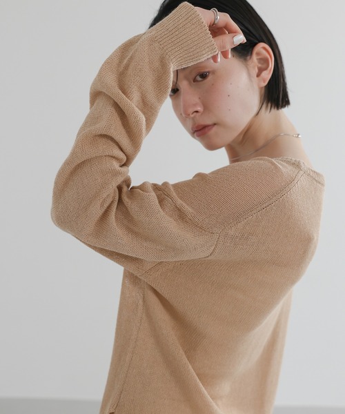 select MOCA（セレクトモカ）の「リネンブレンドシアールーズニット（ニット/セーター・レディース・ベージュ/ライトグレー/ブラウン/グレイッシュベージュ/ブラック・FREE）」の16枚目の写真