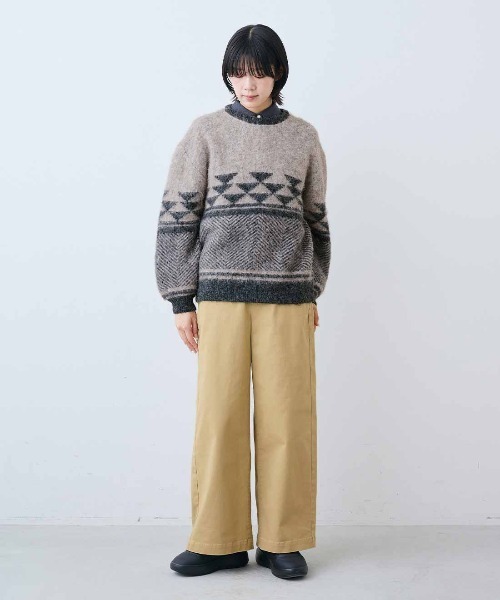 THREE FIFTY STANDARD(スリーフィフティースタンダード)の「THREE FIFTY STANDARD ふんわりジャカードニットセーター〈ブラウンベージュ〉(ニット/セーター・レディース・ブラウン系その他・L/M)」の9枚目の写真