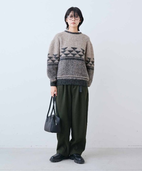 THREE FIFTY STANDARD(スリーフィフティースタンダード)の「THREE FIFTY STANDARD ふんわりジャカードニットセーター〈ブラウンベージュ〉(ニット/セーター・レディース・ブラウン系その他・L/M)」の11枚目の写真