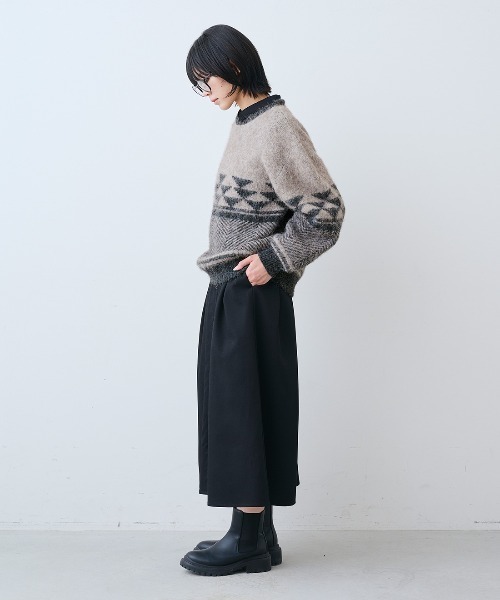 THREE FIFTY STANDARD(スリーフィフティースタンダード)の「THREE FIFTY STANDARD ふんわりジャカードニットセーター〈ブラウンベージュ〉(ニット/セーター・レディース・ブラウン系その他・L/M)」の7枚目の写真