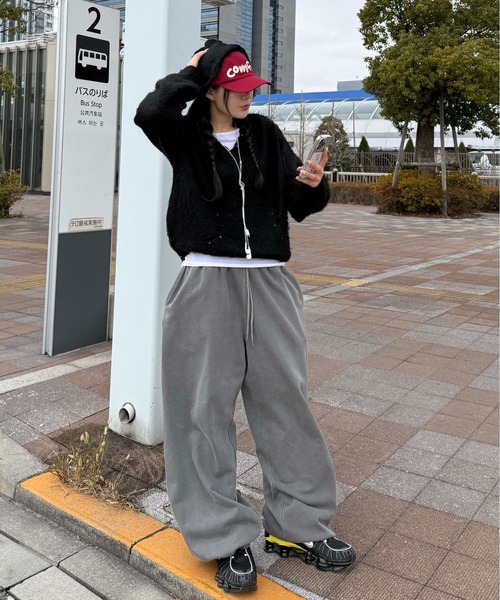 sedacle（セダクル）の「スタッズシャギーニットパーカー（ニット/セーター・メンズ・ブラック/ブラウン/グレー・MEDIUM/LARGE/SMALL）」の10枚目の写真