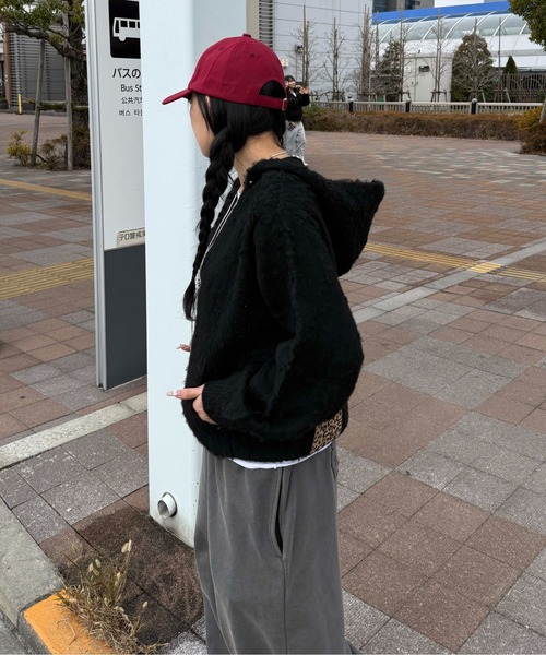 sedacle（セダクル）の「スタッズシャギーニットパーカー（ニット/セーター・メンズ・ブラック/ブラウン/グレー・MEDIUM/LARGE/SMALL）」の6枚目の写真