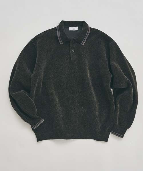 417 EDIFICE（フォーワンセブンエディフィス）の「モールニットポロシャツ（ポロシャツ・メンズ・ベージュ/イエロー/ブラック系その他/ブルー系その他・LARGE/MEDIUM）」の5枚目の写真