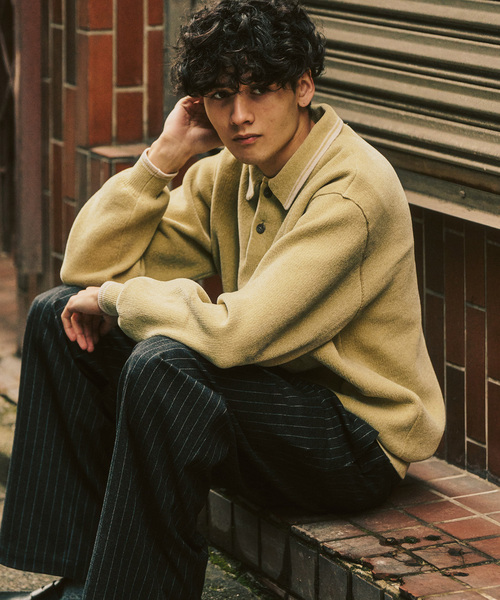 417 EDIFICE（フォーワンセブンエディフィス）の「モールニットポロシャツ（ポロシャツ・メンズ・ベージュ/イエロー/ブラック系その他/ブルー系その他・LARGE/MEDIUM）」の14枚目の写真