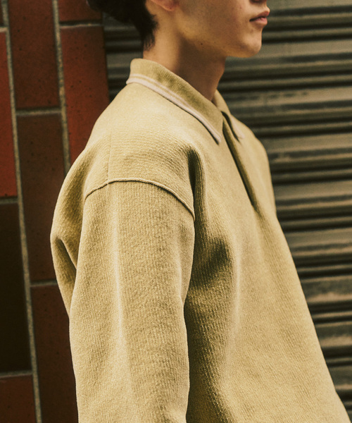 417 EDIFICE（フォーワンセブンエディフィス）の「モールニットポロシャツ（ポロシャツ・メンズ・ベージュ/イエロー/ブラック系その他/ブルー系その他・LARGE/MEDIUM）」の11枚目の写真