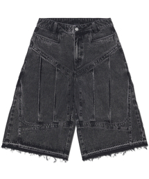 SHIELD DENIM BERMUDA PANTS - WASHED BLACK