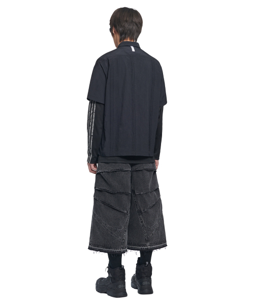 NOMANUAL(NOMANUAL)の「SHIELD DENIM BERMUDA PANTS - WASHED BLACK(その他パンツ・レディース・その他・SMALL/LARGE/MEDIUM)」の5枚目の写真
