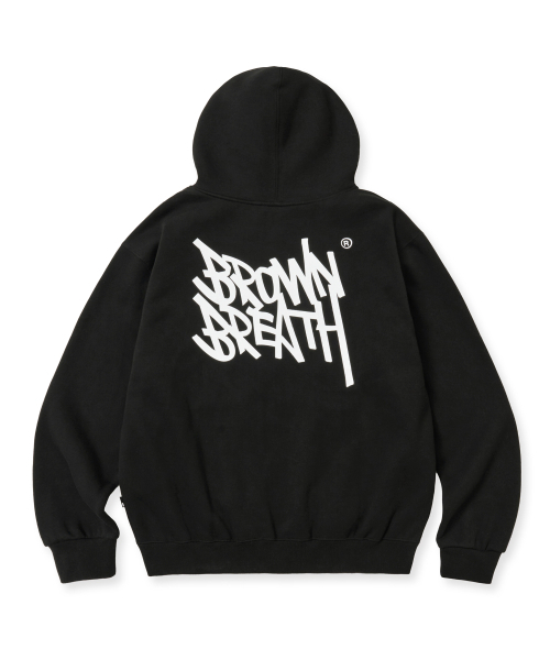 BROWNBREATH（ブラウンブレス）の「[25WINTER] TAG HOOD ZIP UP - BLACK（パーカー・レディース・その他・S/M/L/XL/2XL）」の2枚目の写真