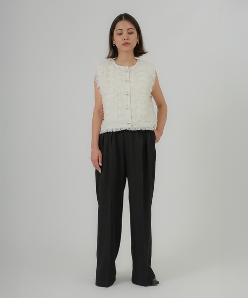 Floran（フローラン）の「ツイードベスト（ベスト・レディース・アイボリー/ブラック・FREE）」の20枚目の写真