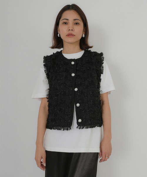 Floran（フローラン）の「ツイードベスト（ベスト・レディース・アイボリー/ブラック・FREE）」の22枚目の写真