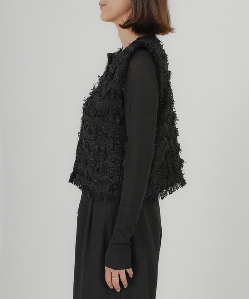 Floran（フローラン）の「ツイードベスト（ベスト・レディース・アイボリー/ブラック・FREE）」の8枚目の写真