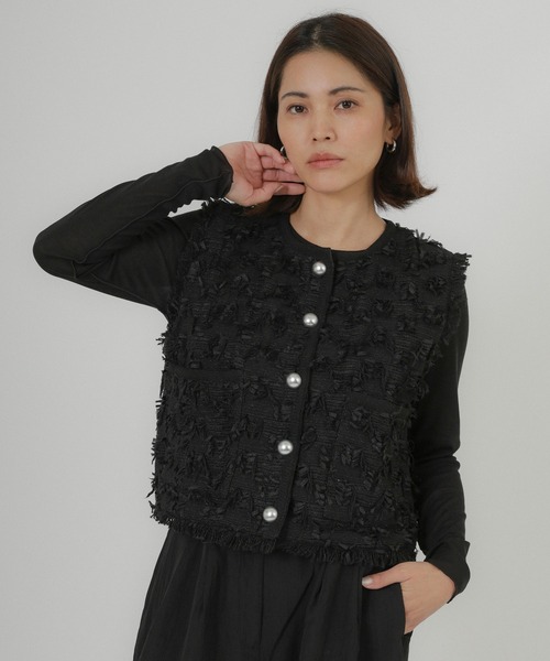 Floran（フローラン）の「ツイードベスト（ベスト・レディース・アイボリー/ブラック・FREE）」の18枚目の写真