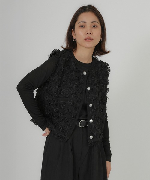 Floran（フローラン）の「ツイードベスト（ベスト・レディース・アイボリー/ブラック・FREE）」の16枚目の写真