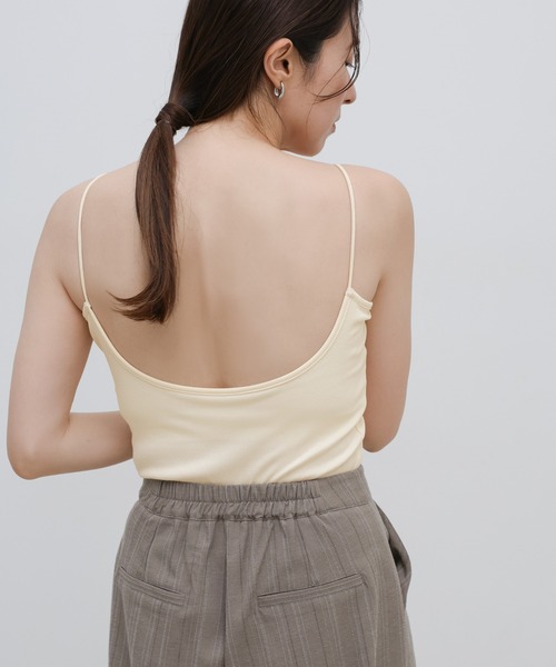 select MOCA（セレクトモカ）の「カップ付きラウンドバックオープンキャミソール（キャミソール・レディース・ブラック/アイボリー・SMALL/MEDIUM/LARGE）」の18枚目の写真