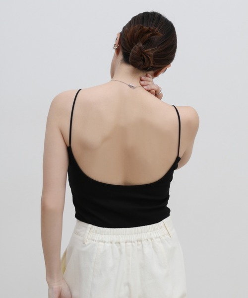 select MOCA（セレクトモカ）の「カップ付きラウンドバックオープンキャミソール（キャミソール・レディース・ブラック/アイボリー・SMALL/MEDIUM/LARGE）」の12枚目の写真