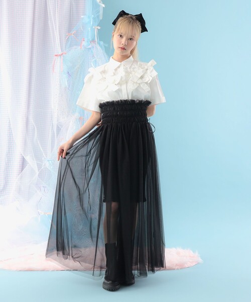 CAROLINA GLASER（カロリナ グレイサー）の「リボン いっぱい コットン ショートスリーブ ブラウス（シャツ/ブラウス・レディース・ホワイト・ONE SIZE）」の6枚目の写真