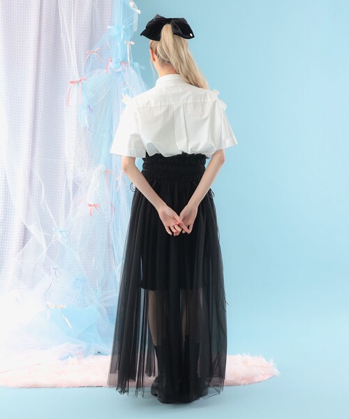 CAROLINA GLASER（カロリナ グレイサー）の「リボン いっぱい コットン ショートスリーブ ブラウス（シャツ/ブラウス・レディース・ホワイト・ONE SIZE）」の7枚目の写真