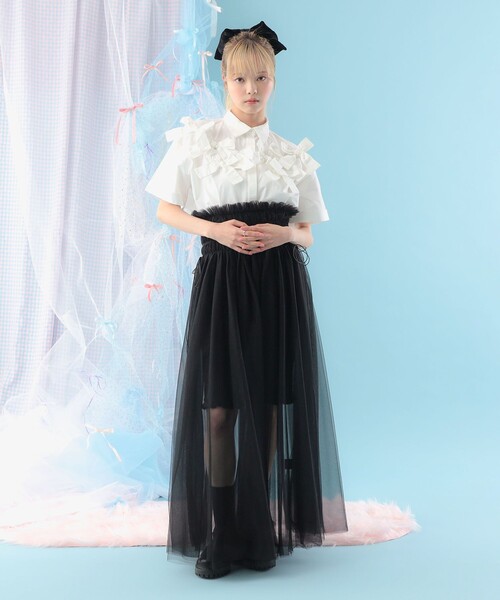 CAROLINA GLASER（カロリナ グレイサー）の「リボン いっぱい コットン ショートスリーブ ブラウス（シャツ/ブラウス・レディース・ホワイト・ONE SIZE）」の9枚目の写真