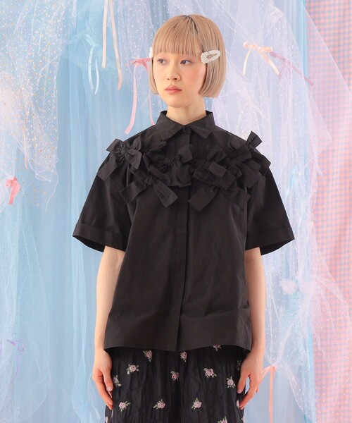 CAROLINA GLASER（カロリナ グレイサー）の「リボン いっぱい コットン ショートスリーブ ブラウス（シャツ/ブラウス・レディース・ホワイト・ONE SIZE）」の13枚目の写真