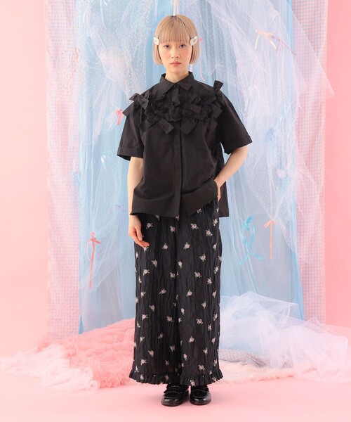 CAROLINA GLASER（カロリナ グレイサー）の「リボン いっぱい コットン ショートスリーブ ブラウス（シャツ/ブラウス・レディース・ホワイト・ONE SIZE）」の14枚目の写真