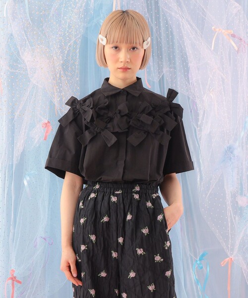 CAROLINA GLASER（カロリナ グレイサー）の「リボン いっぱい コットン ショートスリーブ ブラウス（シャツ/ブラウス・レディース・ホワイト・ONE SIZE）」の18枚目の写真