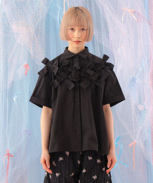 CAROLINA GLASER（カロリナ グレイサー）の「リボン いっぱい コットン ショートスリーブ ブラウス（シャツ/ブラウス・レディース・ホワイト・ONE SIZE）」の21枚目の写真