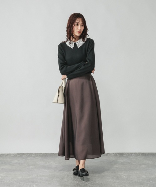 GLOBAL WORK(グローバルワーク)の「リッチライトレース2WAYプルオーバー/632665(ニット/セーター・レディース・ブラック/ネイビー・LARGE/MEDIUM)」の3枚目の写真