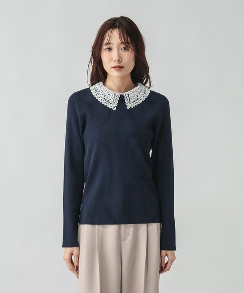 GLOBAL WORK(グローバルワーク)の「リッチライトレース2WAYプルオーバー/632665(ニット/セーター・レディース・ブラック/ネイビー・LARGE/MEDIUM)」の14枚目の写真