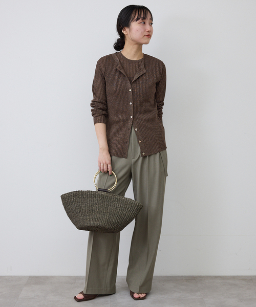 SLOBE IENA(スローブイエナ)の「ラメリブカーディガン(カーディガン/ボレロ・レディース・ブラウン/ベージュ・FREE)」の3枚目の写真