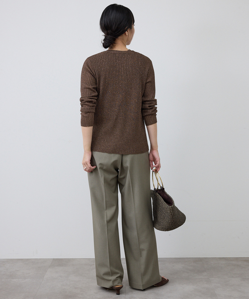 SLOBE IENA(スローブイエナ)の「ラメリブカーディガン(カーディガン/ボレロ・レディース・ブラウン/ベージュ・FREE)」の8枚目の写真