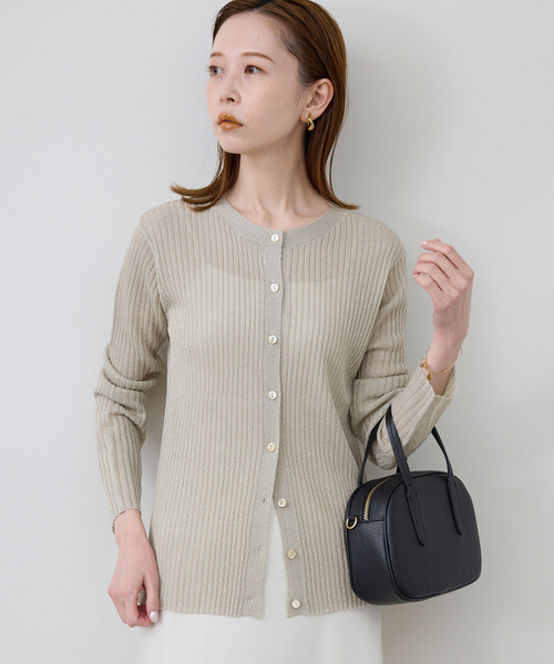 SLOBE IENA(スローブイエナ)の「ラメリブカーディガン(カーディガン/ボレロ・レディース・ブラウン/ベージュ・FREE)」の15枚目の写真